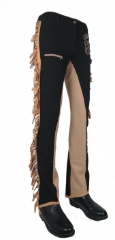 Limited Edition! Damen Jodhpurreithose  Cowgirl "Wild & Free" in Schwarz-Camel